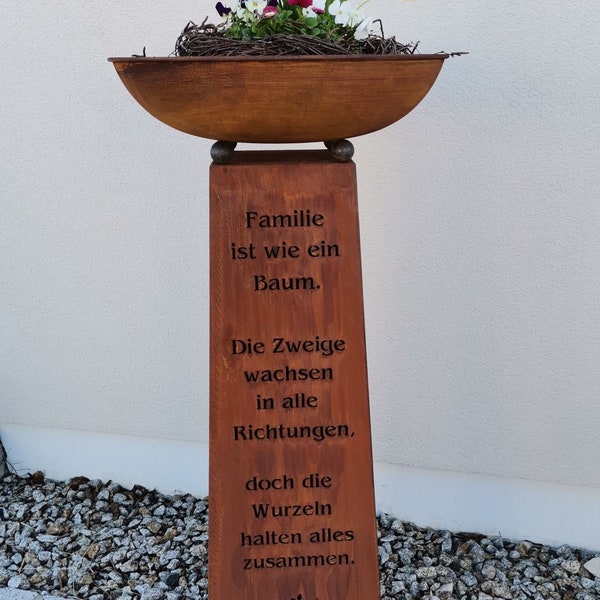 Pflanzsäule Familienbaum - Edelrost