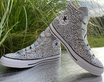 bedazzled high top converse