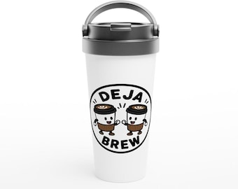 Deja Brew Duo 15oz Stainless Steel Travel Mug – Your Favorite Coffee Companion