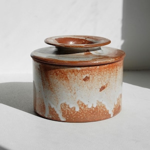 Handmade Ceramic French Butter Bell, Rustic Studio Pottery Stoneware Keep, Terracotta Pottery Gift