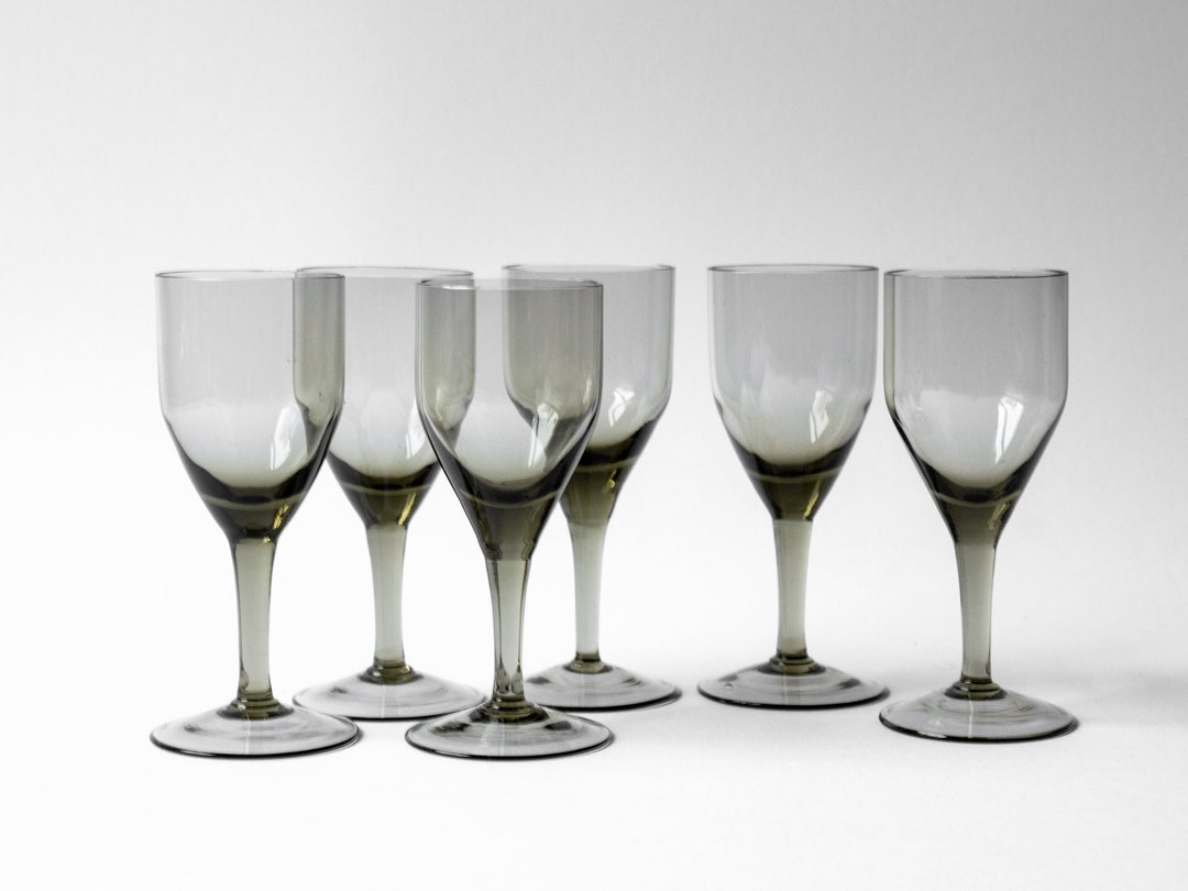 Set of 6 Dark Green Aperitif Glasses Small Handblown MCM Etsy