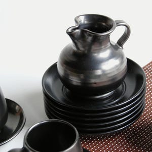 Vintage Lustreware Prinknash Creamer Jug | Gunmetal Grey Vase | Metallic Glaze