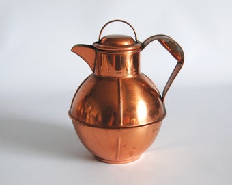 Guernsey Copper Spouted Milk Creamer mit Deckel | 2 Pint Krug | Antiker viktorianischer Kupferkrug |