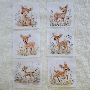 Panneau en tissu chevreuil des bois, panneau en tissu pour chambre d'enfant chevreuil animal de la forêt, panneau en tissu pour couverture pour bébé