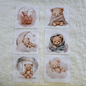 Baby Bear Neutral  Nursery Fabric Panel, Bear  Nursery Fabric Panel, Bear Baby Blanket Fabric Panel