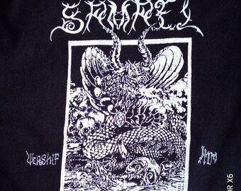 T-shirt Vintage Samael Worship Him 2011 - Taille L - Noir - Girlie Top