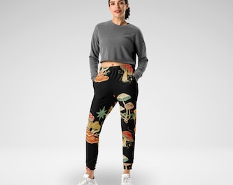 Mushroom Joggers: Cottagecore Bohemian Psychedelic Pants