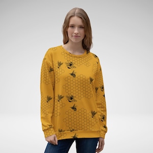 Bee Sweatshirt: Honeycomb Unisex Nature Lover Crewneck
