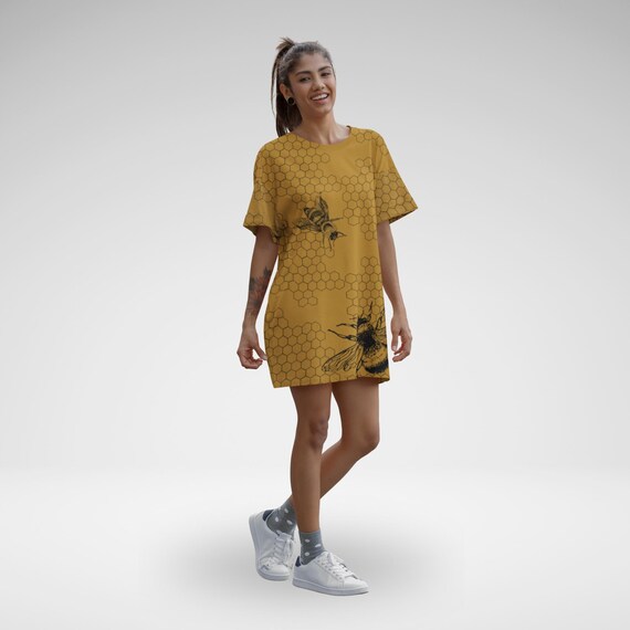 mustard yellow t shirt dress Old Navy