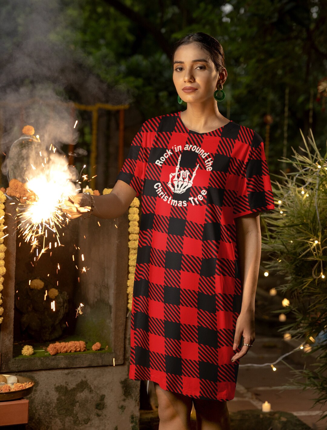 Rocking Alternative Christmas Tshirt Dress Etsy