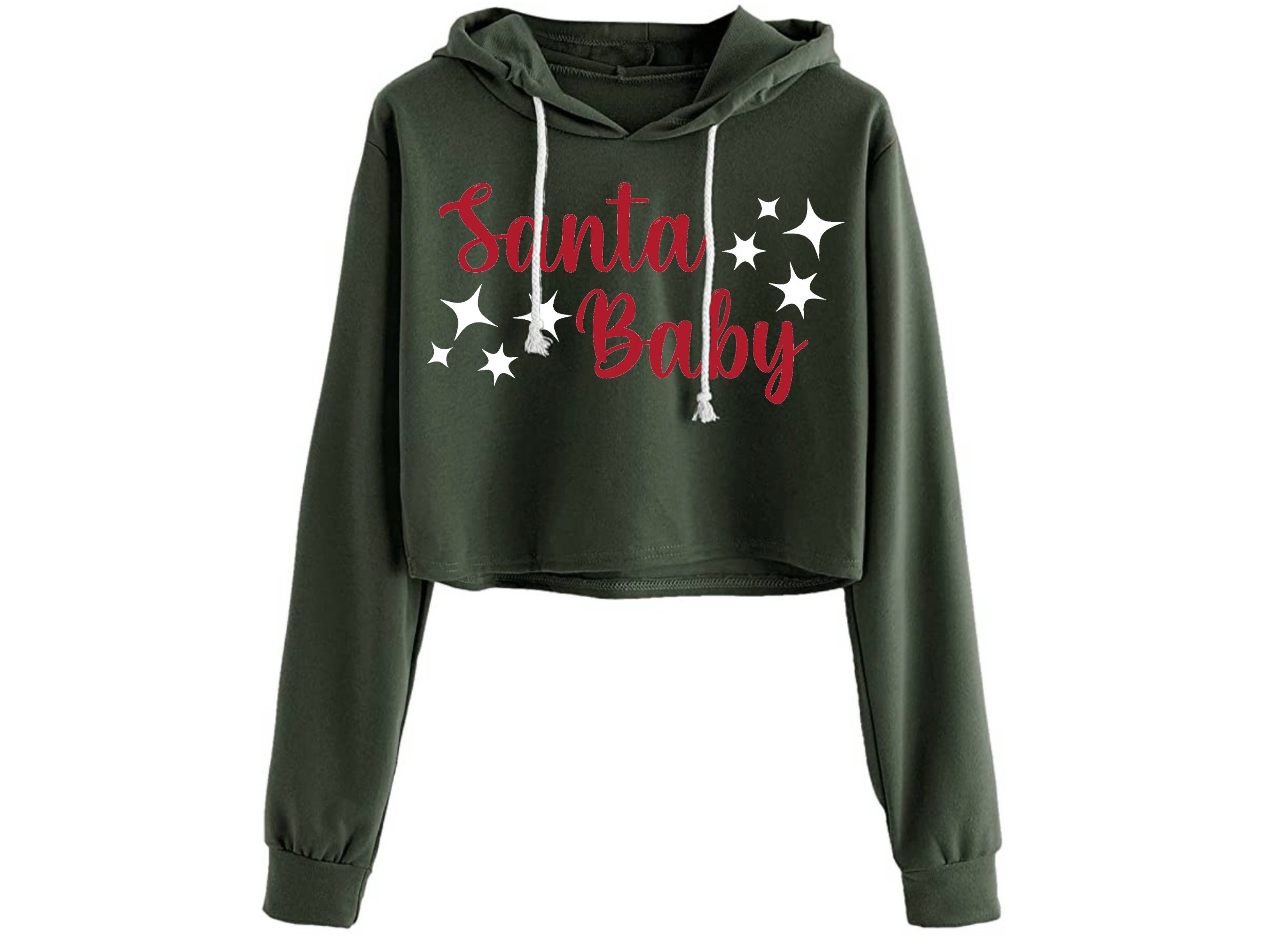Santa Cropped Hoodie - Etsy