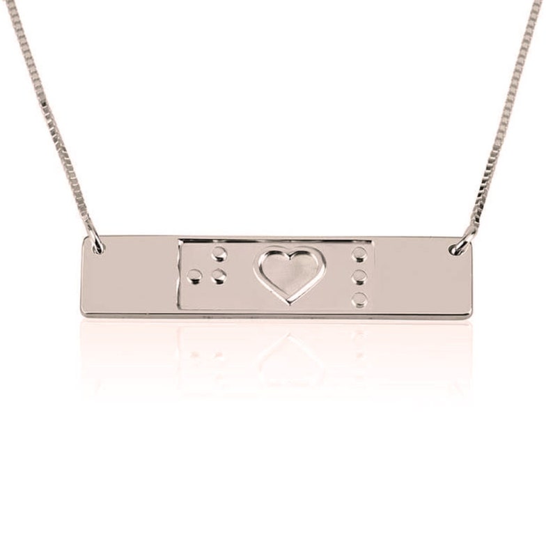 Personalised Double Initial Braille Necklace image 1