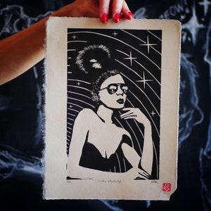 Original Linocut Print Enjoy Apocalypse Limited Edition Numbered And Signed