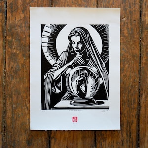 Stampa artistica originale in linoleografia The Stalker Edizione limitata numerata e firmata
