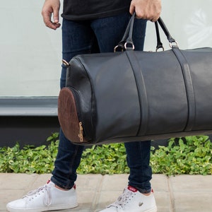 Leather Duffle Bag, Leather Weekender Bag, Duffle Travel Bag, Real Leather Gym Bag, Groomsmen Gift Bag, Personalized Gift for him