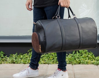 Leather Duffle Bag, Leather Weekender Bag, Duffle Travel Bag, Real Leather Gym Bag, Groomsmen Gift Bag, Personalized Gift for him
