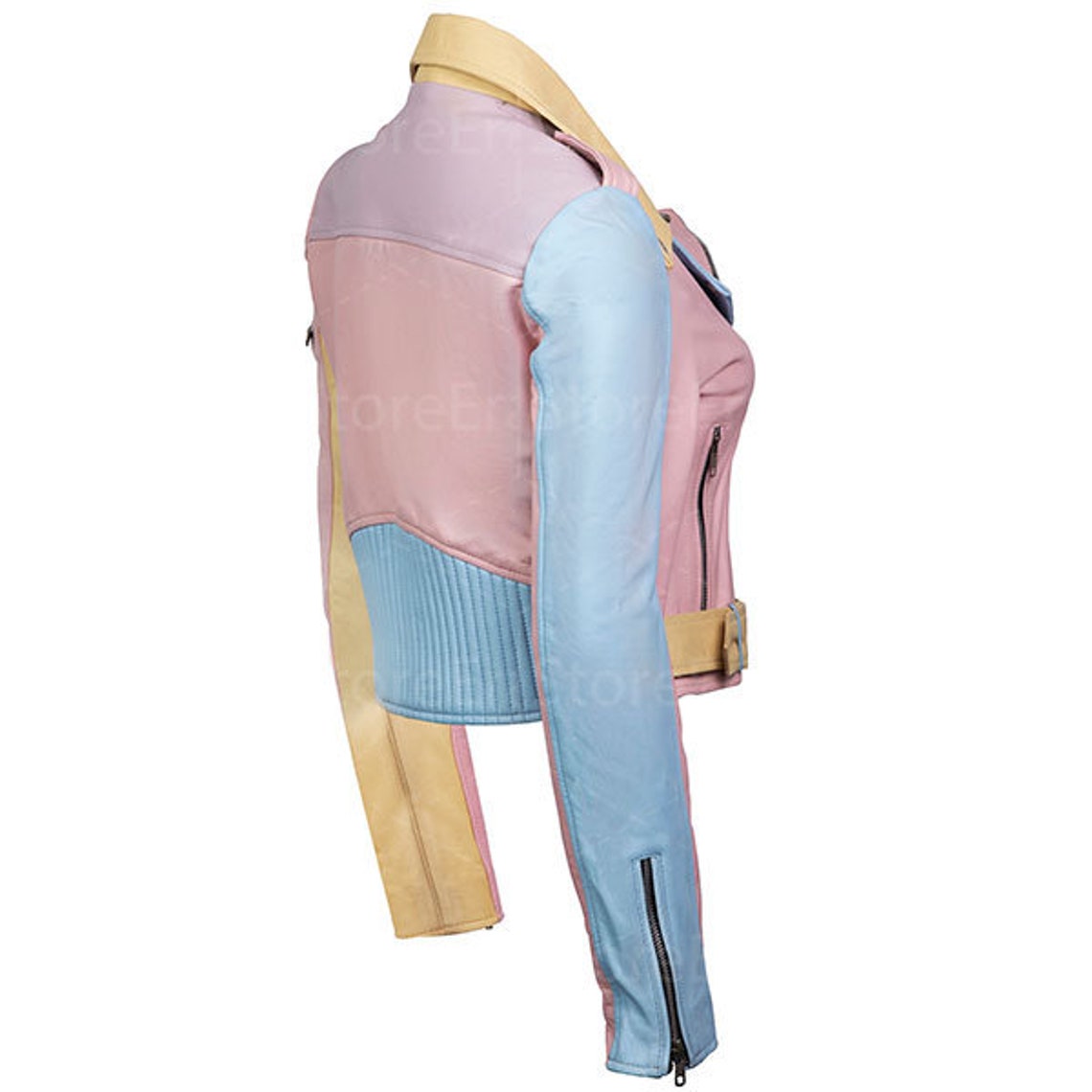 Women Leather Jacket Pastel Leather Jacket Pink Leather Etsy