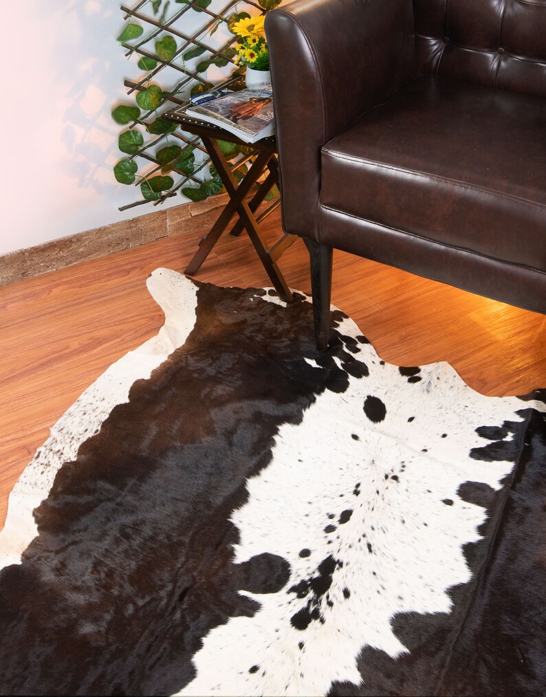 Cowhide Rug Tricolor Large Cow Hide Skin Rug 5x6 Ft Real Etsy