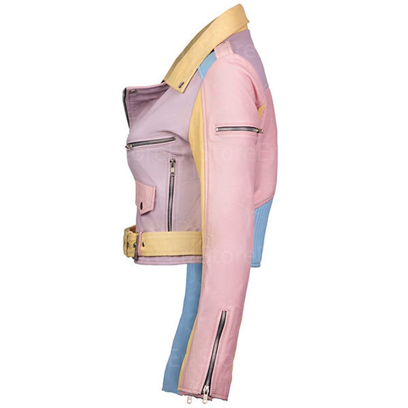 Women Leather Jacket Pastel Leather Jacket Pink Leather Etsy