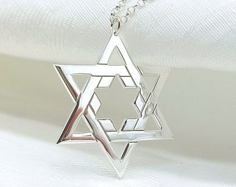 Star Of David Necklace Sterling Silver