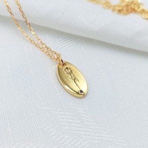 Rose necklace Birthflower pendant Minimalist 18K Gold over Sterling silver Mom birthday gift Gift for wife