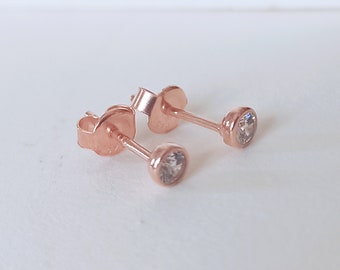 Rose gold stud earrings Gold/ Sterling silver Best gifts