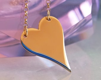 Heart Pendant Necklace 18K gold plated over Sterling silver Valentine's day gift idea