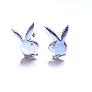 Playboy Studs Bunny Earrings, Gift For Him, For Her, For Best Friends Valentine&#39;s Day Gift Idea