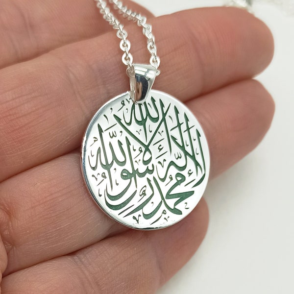 Men's Islamic Calligraphy Necklace Muslim Pendant Gift For Him