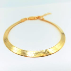 Herringbone Bracelet 18K Gold / Sterling Silver Snake Chain Bracelets Best gift for her, Christmas, Birthday, Valentines day gift idea