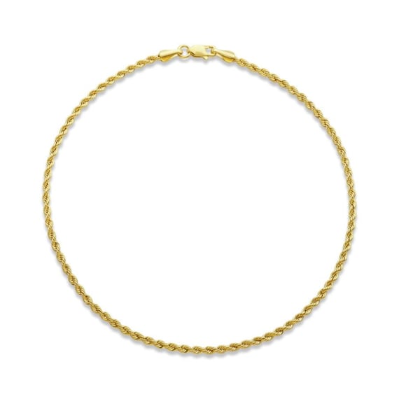 9 Inch Gold Anklet for Woman Rope Chain Anklet Solid Silver Anklet