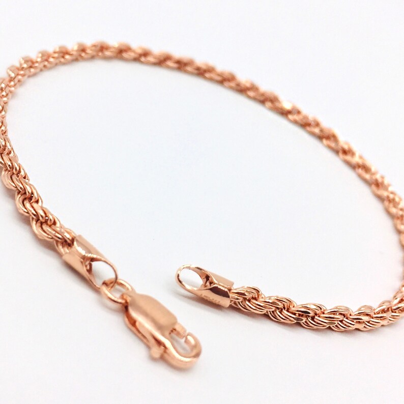 Rope Chain Bracelet Diamond Cut 3MM 18K Gold Plaled Over Solid Etsy