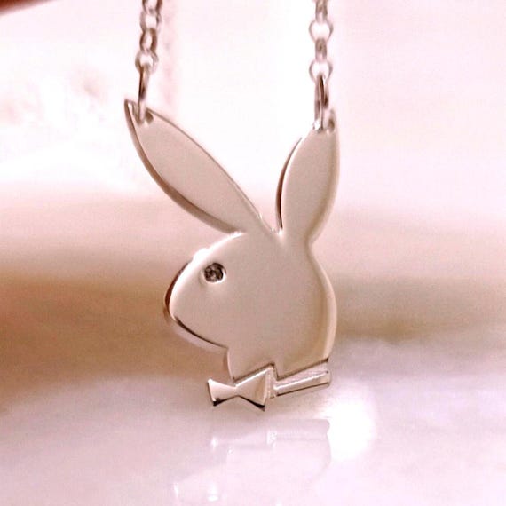 Playboy Bunny Necklace Sterling Silver, Minimalist Jewelry Gift