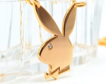 Playboy Bunny Necklace Gold Vintage Style Gift for her, Birthday, Valentine&#39;s best friends gifts women