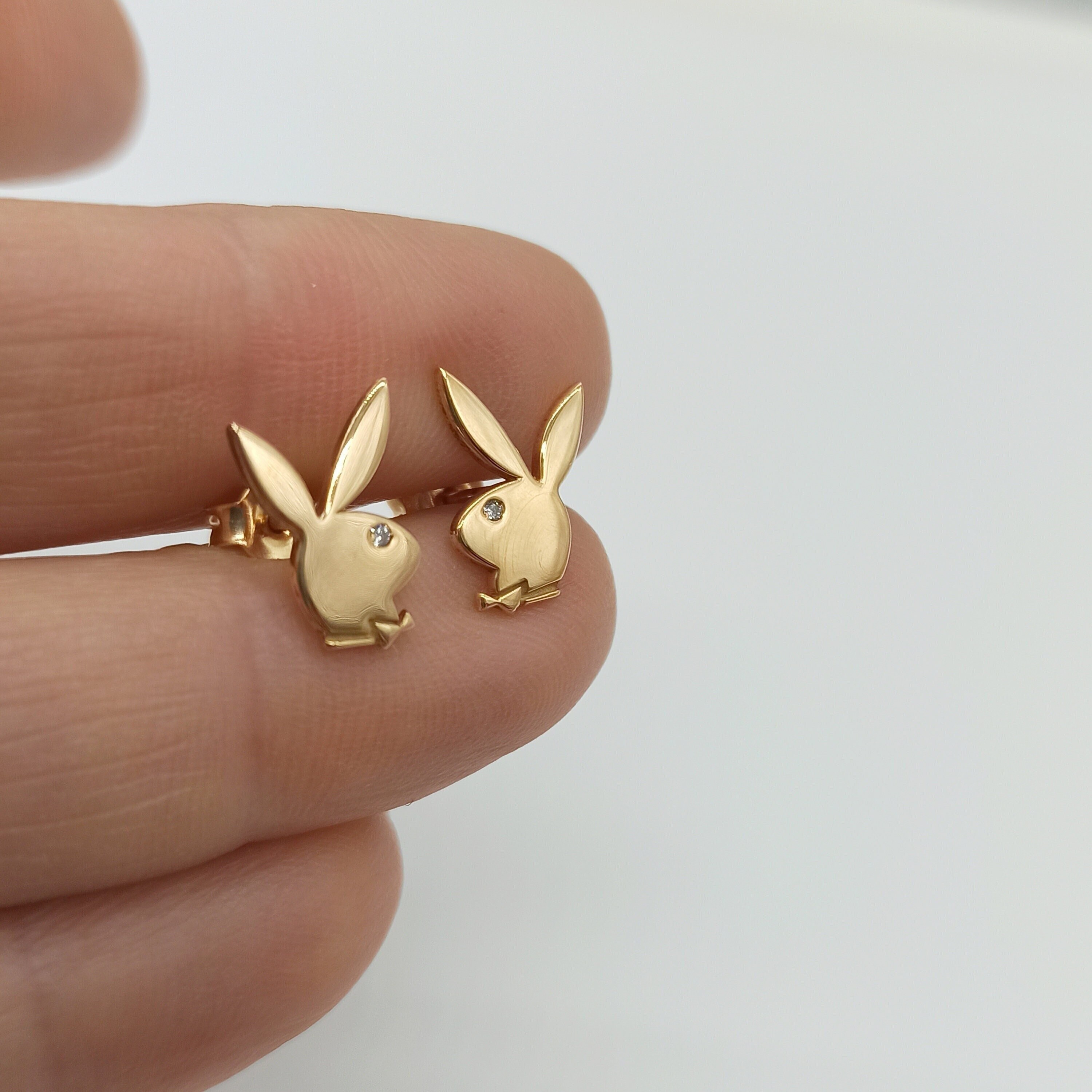 Gold playboy earrings sale