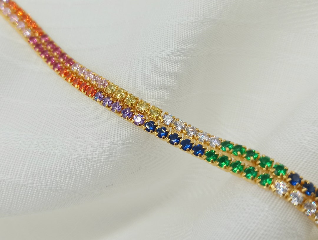 JV Rainbow Tennis Necklace