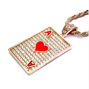 Iced Out Anhänger Männer Poker Karte Schmuck Geschenk für ihn Geburtstagsgeschenk Beste Freund Geschenkidee