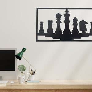 Chess Svg Digital-Chess cut dxf file wall sticker-digital vector instant download-Chess Pieces Wood Wall-3D Minimalist Queens Gambit Wood