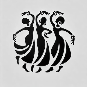 Arte murale di donne africane - Silhouette danzanti - File digitale - Design moderno tagliato al laser - Arte SVG minimalista - File di taglio CNC - Arte murale per la casa DXF
