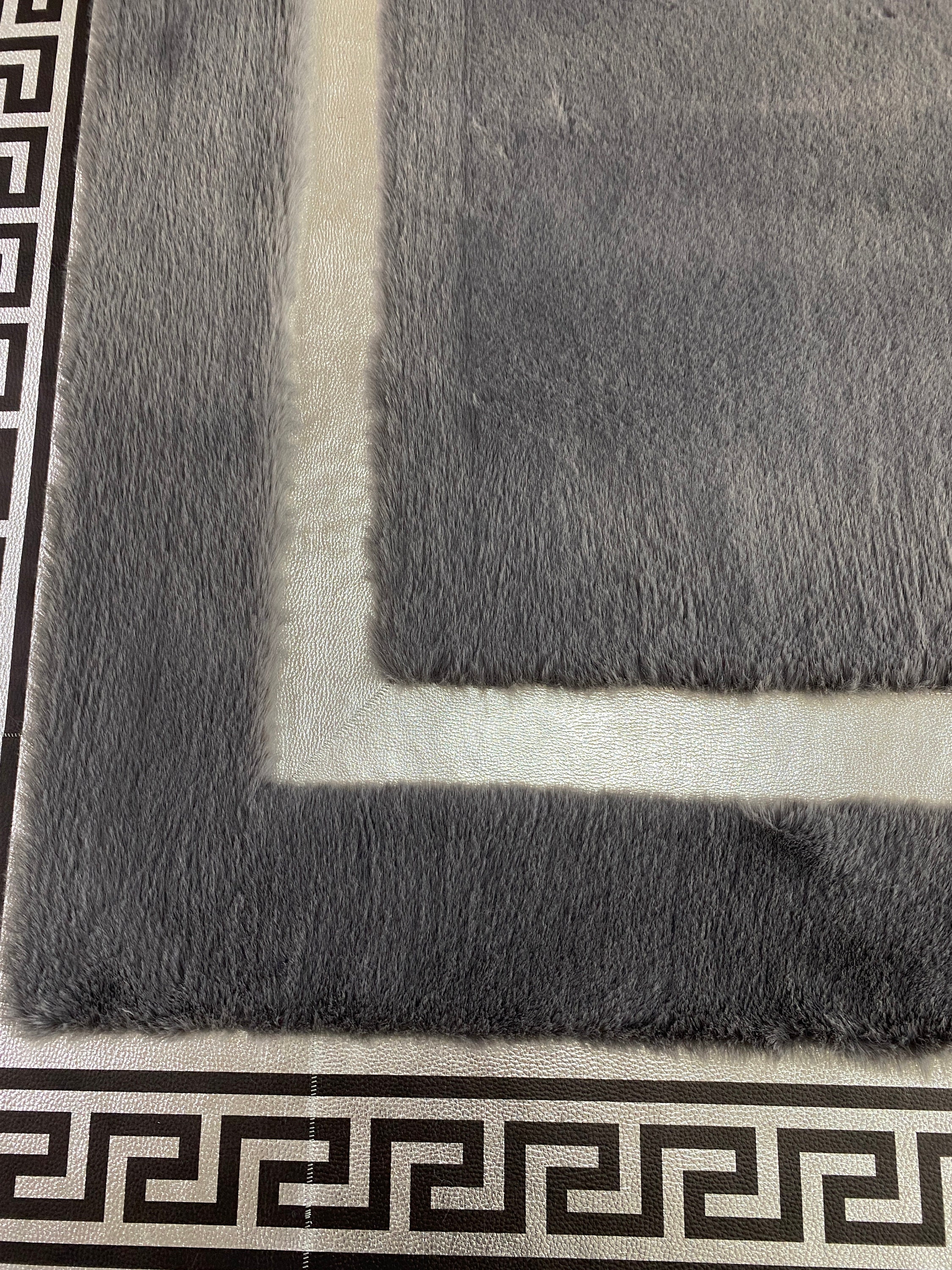 Silver Plush Rug Gray Silver Plush Carpet, Modern Area Rug for Living Room, Christmas ...