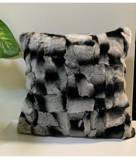 手作りレックスラビットファー枕カバー、素朴なホームデコレーション