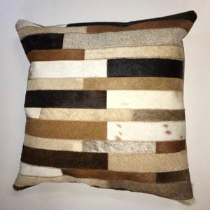 Handmade Cowhide Leather Pillow Cover: Luxury Sofa Cushion