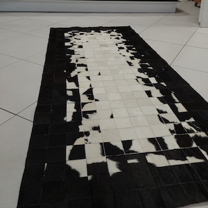 Handmade 100% Natural Cowhide Rug, Runner rug, Hair on Leather Cowhide Carpet, Patchwork Rug, Area Rug, Rugs for Living Room