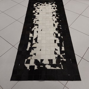 Handmade 100% Natural Cowhide Rug, Runner rug, Hair on Leather Cowhide Carpet, Patchwork Rug, Area Rug, Rugs for Living Room