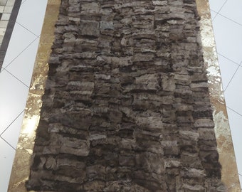 Alfombra de piel de oveja hecha a mano, pelo largo de lana, decoración acogedora para el hogar