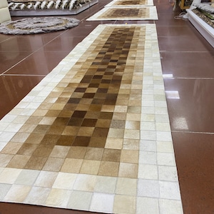 Handmade Cowhide Rug, Tricolor Cowhide Rug For Living Room, Cow Skin Area Rug, Luxury Hallway Carpet, Unique Home Decor, Christmas Gift