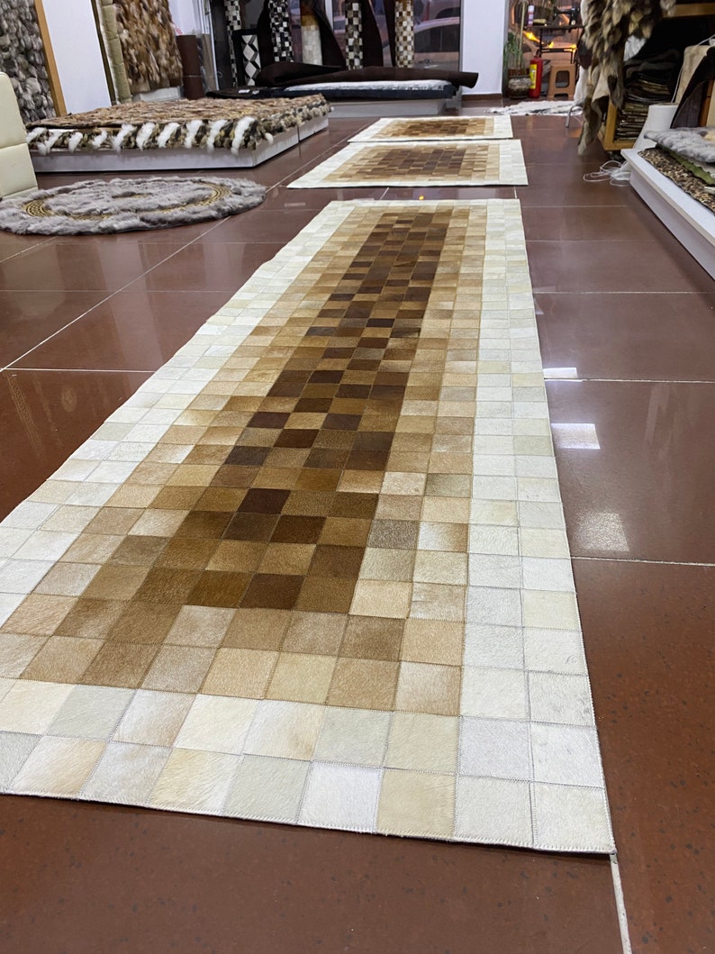 Handmade Cowhide Rug, Tricolor Cowhide Rug For Living Room, Cow Skin Area Rug, Luxury Hallway Carpet, Unique Home Decor, Christmas Gift