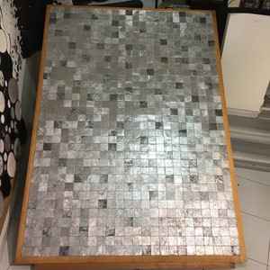 Handmade Cowhide Silver Color Rug for Living Room or Bedroom, Elegant Leather Rug for Modern Homes, Perfect Valentines Day Gift Idea