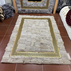 Handmade Sheepskin Rug, Cozy Sheepskin Throw for Living Room, Soft Leather Rug, Rustic Home Decor, Valentines Day Gift for Home Lovers