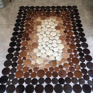 Tricolor Cowhide Rug,  Rugs for Bedroom, Sheepskin Rug, Patchwork Rug, Home Décor, Real Cowhide Rug,Area rug 8x10, Runner Rug,Leather Carpet
